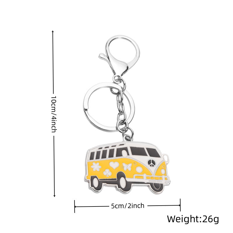 Wholesale Cartoon Mini Bus Metal Keychains